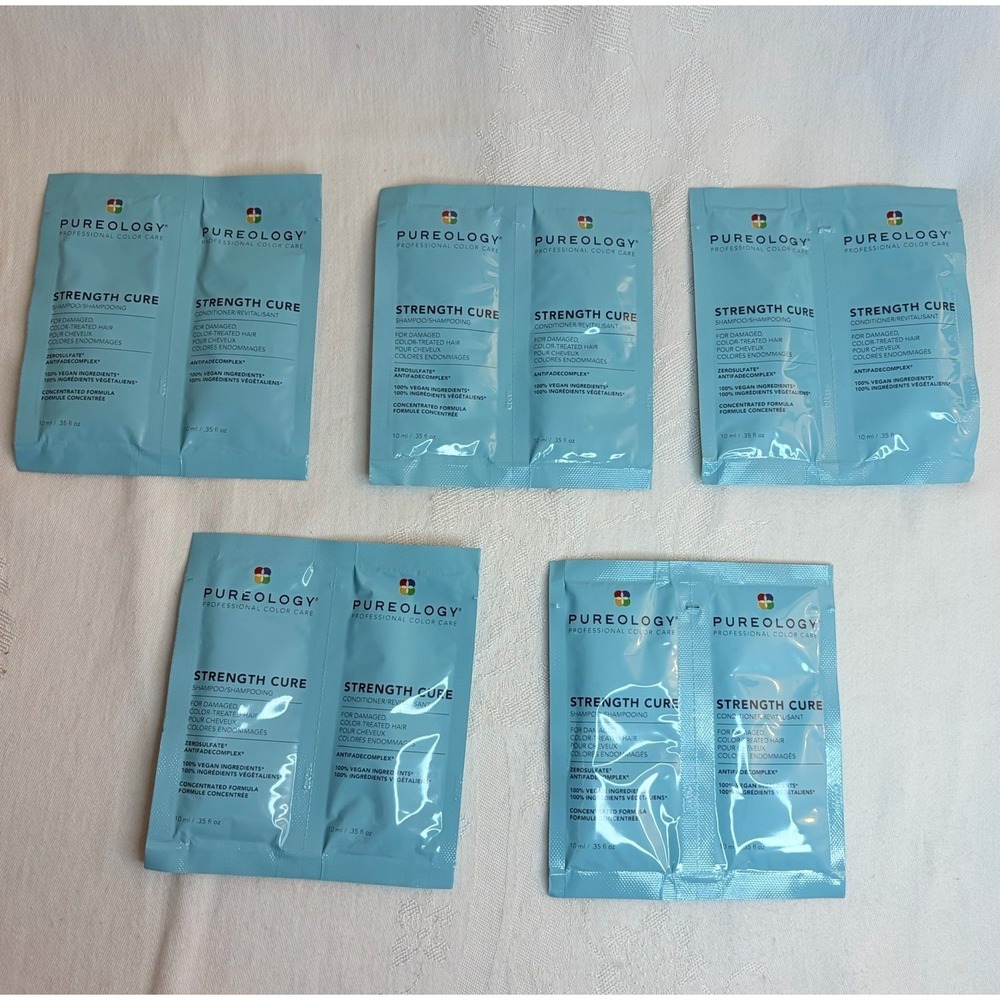 Pureology Strength Shampoo & Conditioner Samples 5 Pack For Color Treated Hair